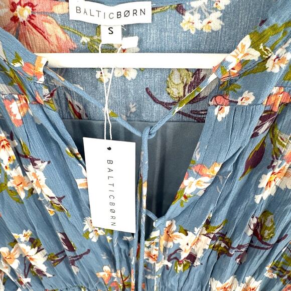 Baltic Born Blue Peach Floral Spell Boho Midi Dress Size S - Picture 11 of 13